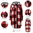 thumbnail image 3 of HappyYEE Women’s Plaid Long Jackets, Fall Flannel Full Zip Hooded Tunic Outerwear, Loose Long Sleeve Tunic Sweatshirt with Pockets, 3 of 8