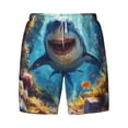 thumbnail image 4 of Lsque Mens Swim Trunks Colorful Underwater Shark Pattern - Bathing Suit Compression Liner - Beach Swim Shorts Swimwear - (S-3XL) - Stretch Quick Dry -Small, 4 of 9