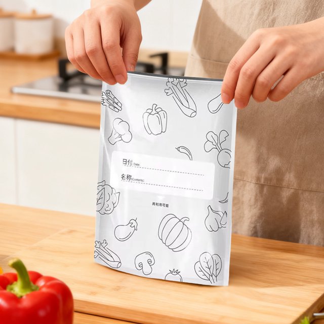 Rangement Refermable en Aluminium Réutilisable – Durable, Étanche, Réutilisable, Sachets Autobloquants Refermables avec Étiquette et Verrou à Glissière, Poches sous Vide à Glissière pour Légumes, Fruits, Viande