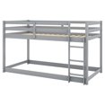 thumbnail image 6 of Tcbosik Twin Over Twin Size Wood Bunk Bed, Bed Frame with Built-in Ladder and Full-Length Guardrail. No Box Spring Needed, Easy Assembly, Gray, 6 of 7