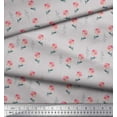 thumbnail image 3 of Soimoi Gray Japan Crepe Satin Fabric Leaf Floral Printed Craft Fabric by the Yard 44 Inch Wide, 3 of 3