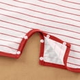 thumbnail image 6 of Fengactive Unisex 0-18M Baby Sleeveless Short Romper Stripe Contrast Button Henley Neck Breathable Cotton Summer Infant Tank Bodysuit Onesie, 6 of 6