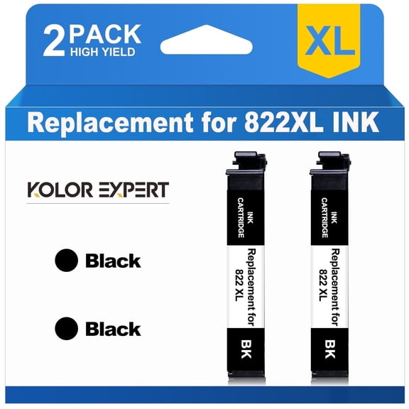 822 Ink Cartridge Compatible for Epson Ink 822xl for Workforce Pro WF-3820 WF-3823 WF-4820 WF-4830 WF-4833 WF-4834 Printer (2-Black)