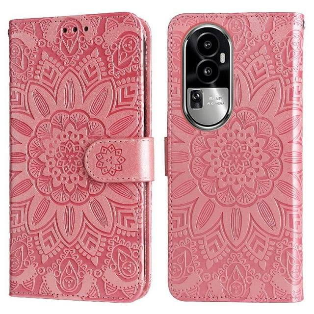 Funda tipo cartera GANGXUN para OPPO Reno 10 Pro 5G , diseño girasol, cuero PU, soporte, cierre magnético, tarjetero