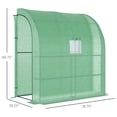 thumbnail image 3 of Dranite 7'x3'x7' Lean-to Greenhouse 2 Roll-Up Door PE Cover 3 Shelves Green, 3 of 12