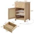 thumbnail image 2 of LEYAOYAO Small Rattan Nightstand Set of 2 with Type-C Charging, Drawer & Adjustable Shelf, Natural Oak for Bedroom, Small Space, 2 of 11