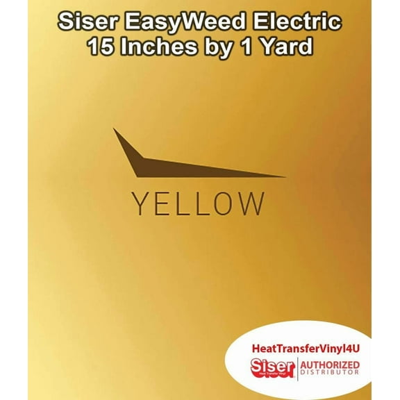 Siser EasyWeed Electric Iron on Heat Transfer Vinyl - 15 Inches Yellow, 1 Yard