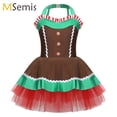 thumbnail image 2 of Disfraz de hombre de jengibre para niña, disfraz de cosplay, vestido de tutú de baile de ballet, mono de tul para fiesta de Navidad de pan de jengibre para adolescente, vestidos de Papá Noel, 2 of 5