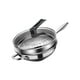 thumbnail image 3 of Olla Wok de acero inoxidable con tapa de vidrio y vaporizador, utensilios de cocina grandes, fondo redondo para cocina, todas las estufas de inducción 36cm, 3 of 8