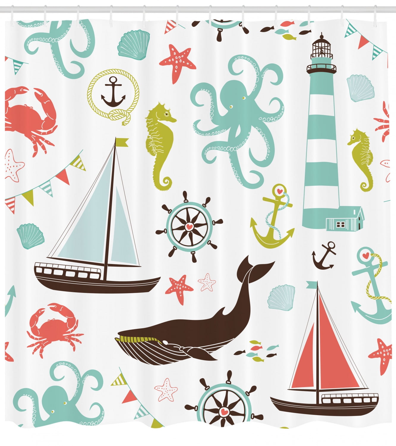 Nautical Shower Curtain Nautical Shower Curtain