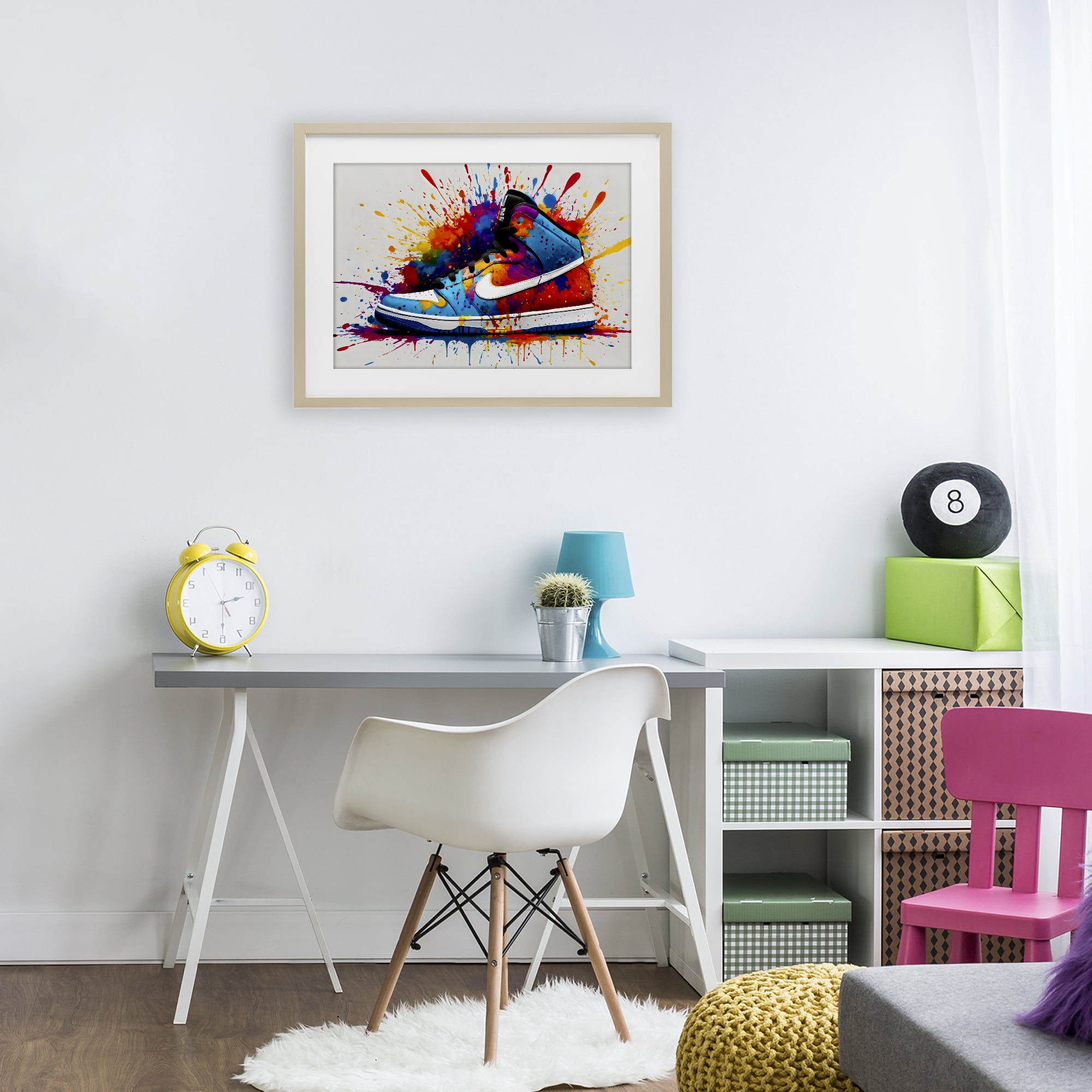 Stupell Industries Centric Sneaker Splash Birch Framed Print Under Glass, design by Creative Studio