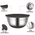 thumbnail image 2 of stusgo 6 Pcs Mixing Bowls with Lids,Stainless Steel Mixing Bowls with 3 Grater Attachments,Non-Slip Bottoms,Kitchen Utensils,Mixing Bowl Set for Kitchen Mixing Baking Prepping Cooking Serving,Black, 2 of 9