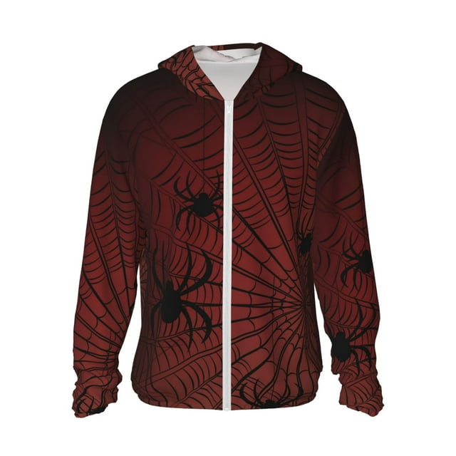 Vsdgher Sweat à Capuche Imprimé Araignées sur Toile pour Hommes Femmes, Manches Longues Protection Solaire Pêche Course Natation-3TG