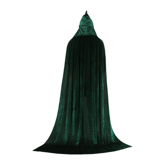 Capa con capucha de terciopelo para Halloween, bata, traje de mago y diablo, cómoda de llevar 170cm