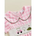 thumbnail image 5 of aturustex Toddler Baby Girls Plaid Bubble Rompers 0 3M 6M 12M 18M Infant Golf Embroidery Babydoll Bodysuits Short Sleeve Jumpsuits Doll Collar Romper l Summer Daily Clothes for Holiday Party, 5 of 7