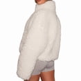 thumbnail image 3 of Women'S Short Coat Casual Jacket with Pockets Warm Winter Zip-Up Outwear Cream White M, 3 of 7