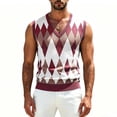 thumbnail image 5 of IROINNID Men's V-Neck Argyle Knit Sweater Vest Sleeveless Pullover Tank Top Casual Diamond Pattern Layering Essential for Business Office and Weekend Daily Wear, 5 of 6