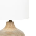thumbnail image 6 of Kate and Laurel Bahira Modern Wood Bedside Table Lamp, 8 x 8 x 17, Light Natural, Sculptural Decorative Mango Wood Tabletop Desk Lamp with Linen Shade for Living Room Decor, 6 of 10