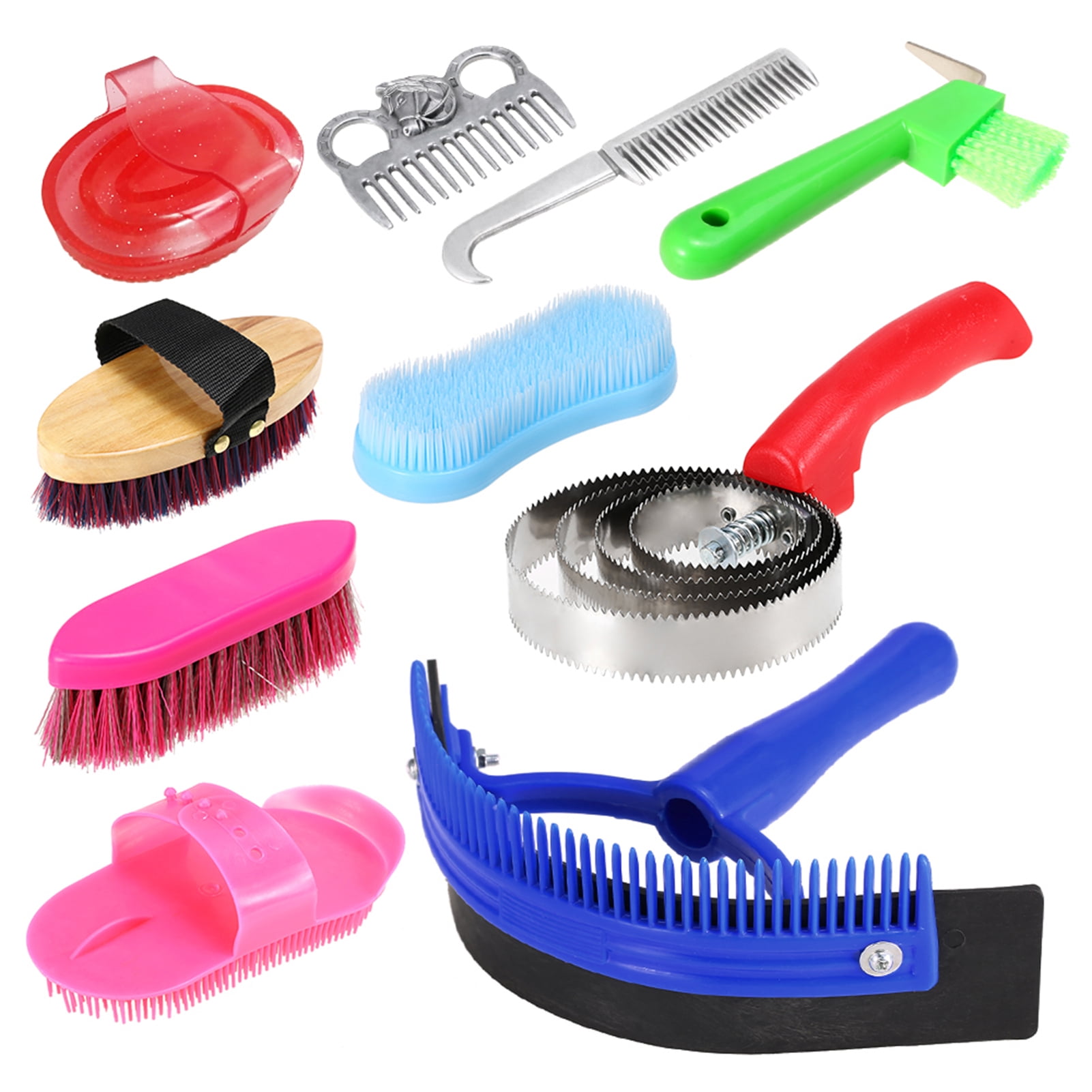 10IN1 Horse Grooming Tool Set Cleaning Kit Mane Tail Comb Massage