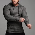 thumbnail image 2 of Hoodie Mens Shirts Hooded Drawstring Adjustable Shirt Men Casual Fashion Solid Tight Sports Hoodie Pullover Long Sleeved Sweatshirts Everyday,Streetwear,Outdoor Sports Clothing Shirts For Men, 2 of 7