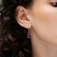 thumbnail image 4 of ANGARA Natural Bezel-Set Pear 1.4 ct Amethyst Leverback Drop Earrings in 14K Yellow Gold for Women (Size-8x5mm) | February Birthstone, Anniversary, Jewelry Gift for Women | Natural Amethyst Earrings, 4 of 11