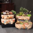 thumbnail image 3 of Flowerpots with Dish Ceramic, Meaty Flower Pot Ceramic Big Flower Pot Simple Large Caliber Thick Pottery Meaty Plants Plate Rabbit Flower Pot New Styles, Flower Pots, 3 of 4