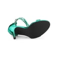 thumbnail image 5 of BLISSFUL STEP Lace Up Open Toe Stiletto Heeled Sandals for Women Green 8.5, 5 of 7
