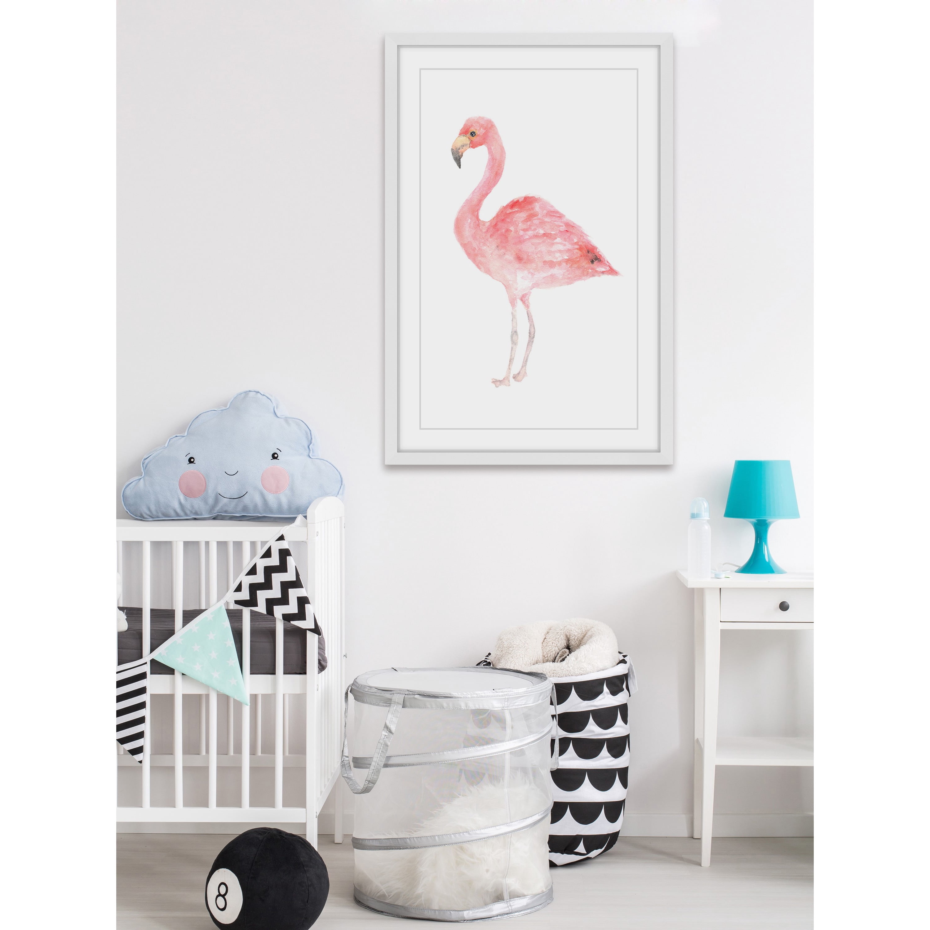 "Pale Pink Flamingo" Framed Painting Print