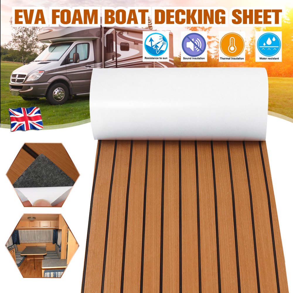 EVA Foam Faux Teak Boat Decking Sheet NonSkid SelfAdhesive Sea Deck