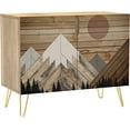thumbnail image 3 of PixonSign Sideboard Buffet Cabinet, Kitchen Storage Cabinet with 2 Doors, Farmhouse Country Mountain Forest, Cupboard Console Table for Dining Room - 35" L x 18" W x 29" H, 3 of 5