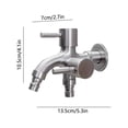 thumbnail image 4 of Sentmoon Robinet de Jardin Durable Extérieur Deux Commandes Robinet d'Eau 1 Entrée 2 Sorties Acier Inoxydable 304 Double Robinet avec Interrupteurs Séparés pour Lessive Balcon Salle de Bain Machine à Laver, 4 of 7