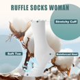thumbnail image 3 of Ruffle Socks Woman, White Crew Cute Frilly Ankle Lettuce Dress Socks for Women Girls Turn-Cuff  5Pairs, 3 of 6
