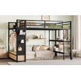 thumbnail image 7 of Leumius Queen size Loft Bed with Wardrobe,Metal Loft Bed Frame with Storage Shelves and Pegboard,, 7 of 7