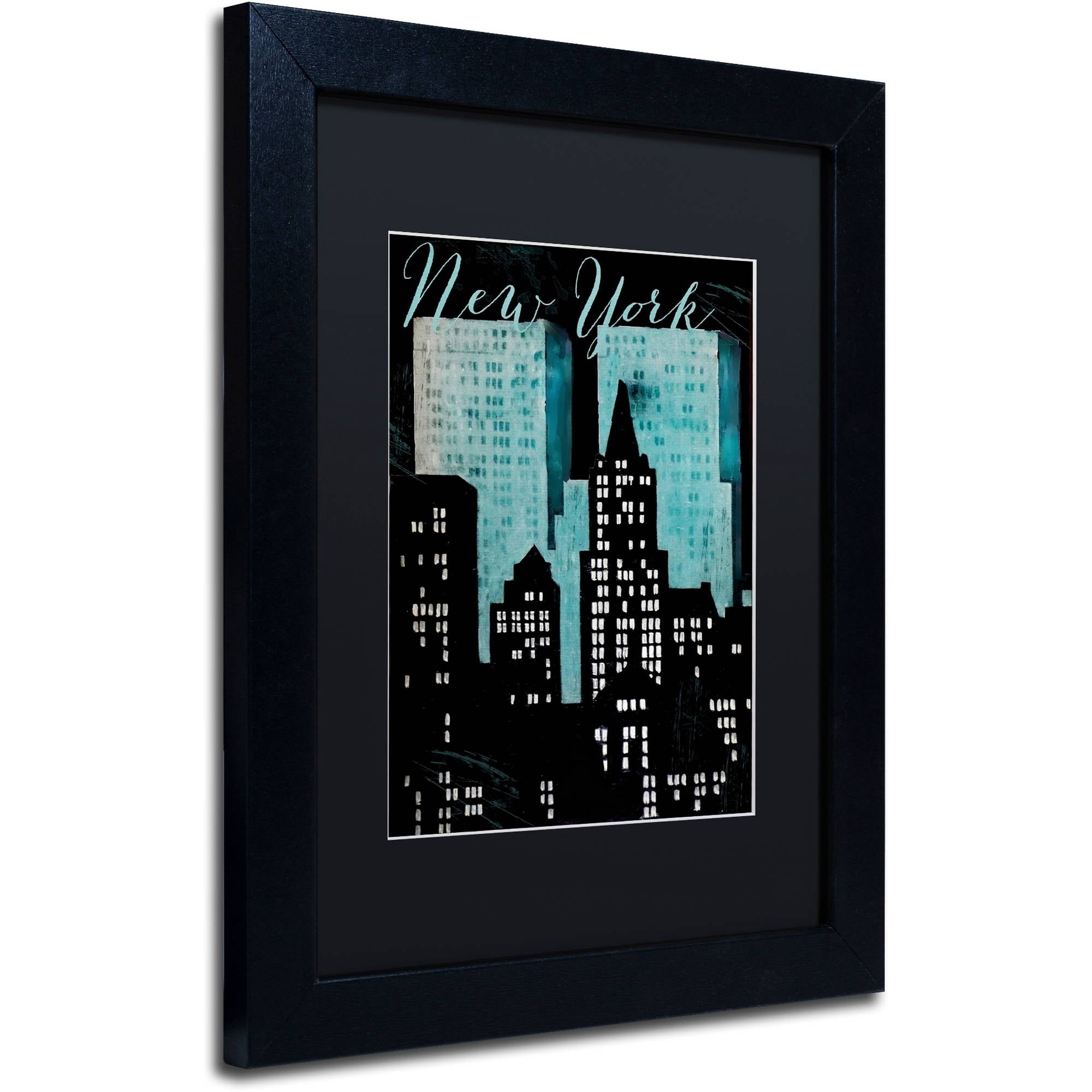 Trademark Fine Art "Retro Cities I" Canvas Art by Color Bakery Black Matte, Black Frame