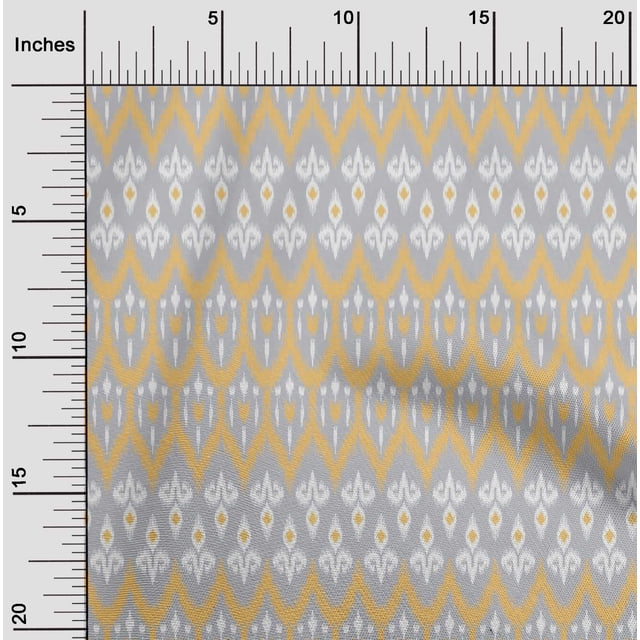 oneOone Viscose Chiffon Fabric Damask & Chevron Ikat Print Fabric BTY 42 Inch Wide