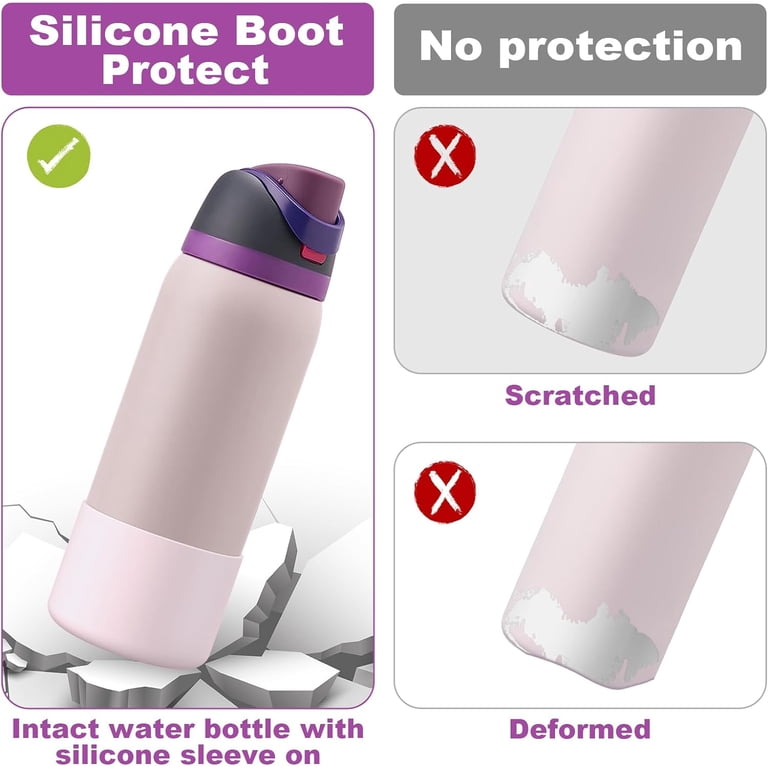 2PCS Silicone Boot For Owala 32oz Water Bottles - Anti-Slip, Scratch-Protective Sleeve (Grayish Blue)