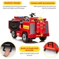 thumbnail image 4 of LAZY BUDDY 12V Kids Ride-on Fire Truck, Battery Powered Ride-ons Toy Car with Remote Control, Siren, Electric Vehicle for Toddlers 3+, 4 of 12