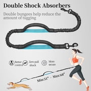 YeewayVeh Hands Free Dog Leash with Adjustable Waist Belt & Zipper Pouch, Shock Absorbing Bungee & Dual Handle for Running, Walking