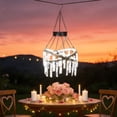thumbnail image 2 of Solar Hanging Crystal Chandelier Outdoor Garden Decorative Lights Upgraded White 5ft LED Strip IP44 Hanging Lantern for Valentine Gifts, Garden, Yard, Patio, Gazebo, Party, Wedding,Housewarming, 2 of 11