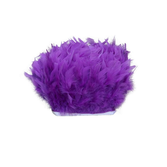 2-Meter Natural Turkey Feather Trim, 4-6 inch Wide Purple Feather Fringe for Costume Accessories, Wedding Decor, Party Supplies and DIY Crafts
