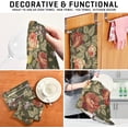 thumbnail image 3 of Retro Floral Dish Towels Set of 4, Red Flowers Washable Tea Towels Dishcloths Lint-Free 18x28 Inch Fast Drying for Kitchen Restaurant Bar Clean, 3 of 5