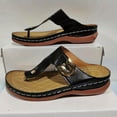 thumbnail image 1 of Women‘s Wedge Flip Flops  Arch Support Soft Sole Slip On Slide Sandals  Comfy Going Out Sandals, 1 of 7