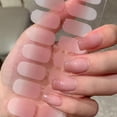 thumbnail image 6 of 16Tips Pure Color Semi Cured Gel Nail Patch Strips Transparent UV/LED Lamp Gel Nail Polish Wraps French Full Cover Gel Sticker, 6 of 10