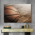 thumbnail image 2 of wall26 Canvas Print Wall Art Vintage Retro Basketball Wood Grain Panels Sports &amp; Fitness Athletes Photography Realism Boy's Bedroom Decorative Urban Rustic for Living Room, Bedroom, Office - 32&q, 2 of 5