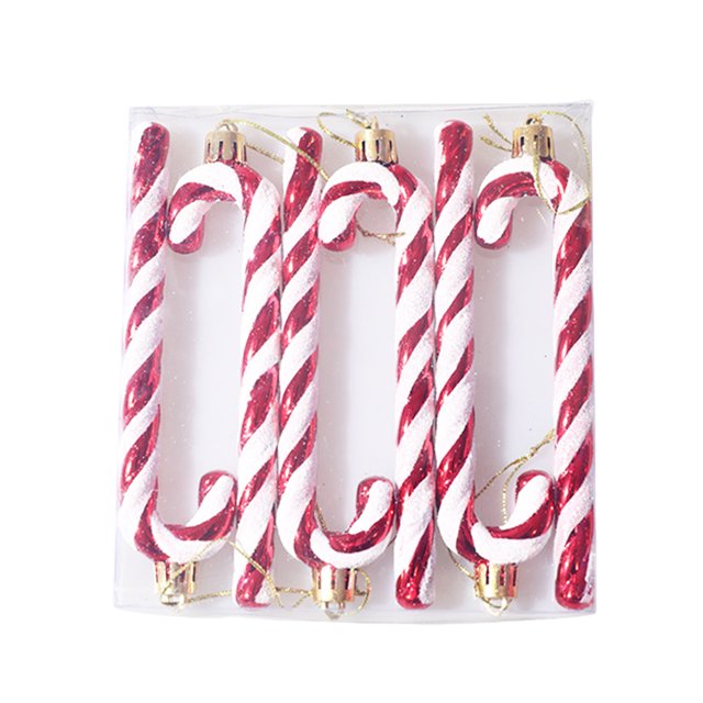 Bewildely Accesorios de bastones de caramelo de ABS de diseño exquisito para decoración de fiestas en el hogar. Decoración de bastones Kits de decoración para fiestas rojo