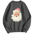 thumbnail image 5 of UngA Women's Christmas Sweatshirt Funny Christmas Graphic Crewneck Shirts Xmas Long Sleeve Sweaters Holiday Pullover Sweatshirts for Women (Dark Gray,L), 5 of 6