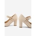 thumbnail image 5 of PENNYSUE Women's Mary Jane Pumps High Heels - Round and Closed Toe Shoes with Double Ankle Strap Buckle for Summer Party Wedding Occasions, 5 of 5