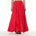 thumbnail image 4 of Penkiiy Women's Flowing Drape Wrinkled Loose And Slimming Oversized Skirt Half Length Skirt Free Size Red, 4 of 9