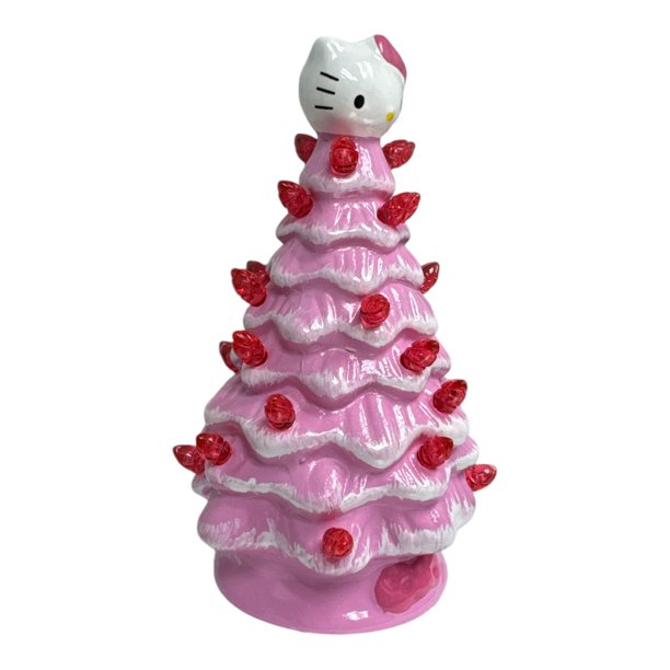 Hello Kitty Mini Ceramic Christmas Tree with Pink Lights – 6