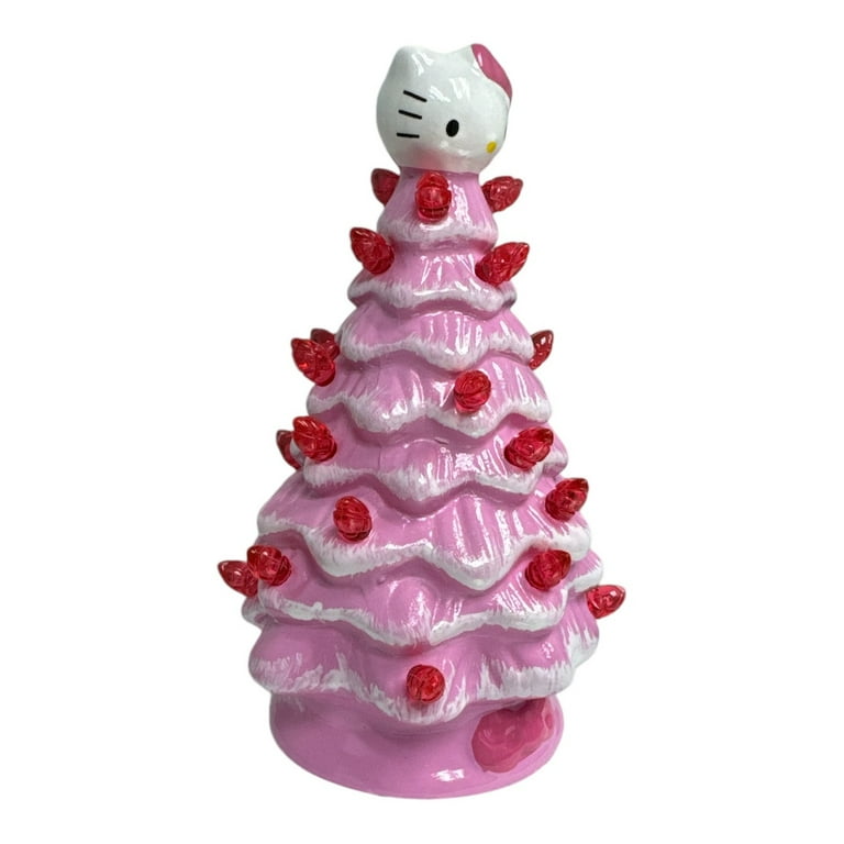 Hello Kitty クリスマスミニツリー 10cm Hello Kitty Mini Ceramic Christmas Tree with Pink Lights – 6